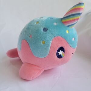 Aurora Tasty Peach Lollipop Nomwhal Plush 2021 Whale Stuffed Animal Pink